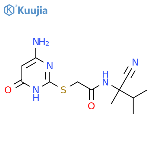 2-(6-amino-4-oxo-1,4-dihydropyrimidin-2-yl)sulfanyl-N-(1-cyano-1,2-dimethylpropyl)acetamide structure