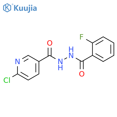 6-chloro-N'-(2-fluorobenzoyl)pyridine-3-carbohydrazide structure