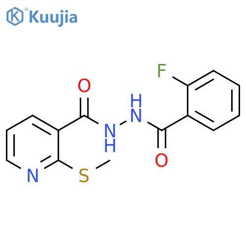 2-(Methylthio)-3-pyridinecarboxylic acid 2-(2-fluorobenzoyl)hydrazide structure