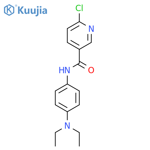 6-chloro-N-[4-(diethylamino)phenyl]pyridine-3-carboxamide structure