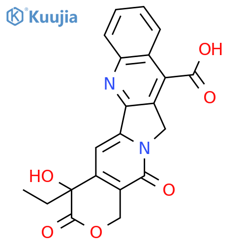 (4S)-4-ethyl-4-hydroxy-3,14-dioxo-3,4,12,14-tetrahydro-1H-pyrano[3',4':6,7]indolizino[1,2-b]quinoline-11-carboxylic acid structure