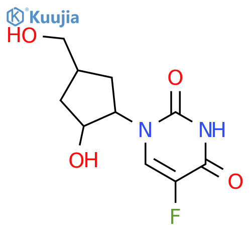 5-fluoro-1-[2-hydroxy-4-(hydroxymethyl)cyclopentyl]pyrimidine-2,4-dione structure