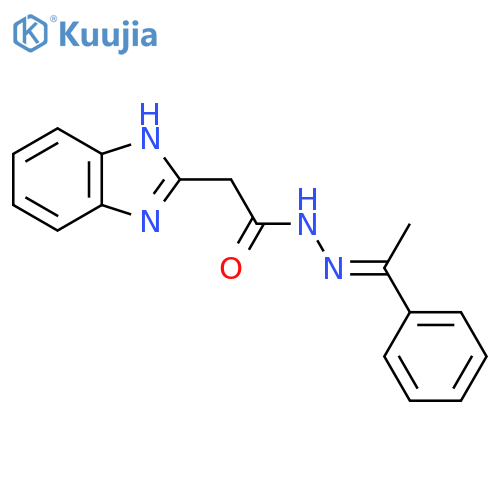 2-(1H-1,3-benzodiazol-2-yl)-N'-(1E)-1-phenylethylideneacetohydrazide structure