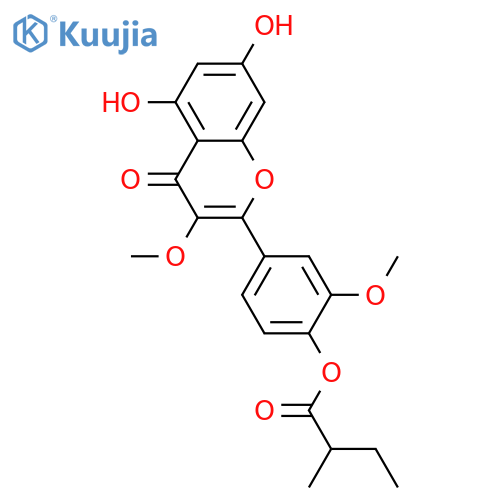 4',5,7-Trihydroxy-3,3'-dimethoxyflavone; 4'-O-(2-Methylbutanoyl) structure