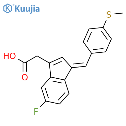 1H-INDENE-3-ACETIC ACID, 5-FLUORO-1-[[4-(METHYLTHIO)PHENYL]METHYLENE]- structure