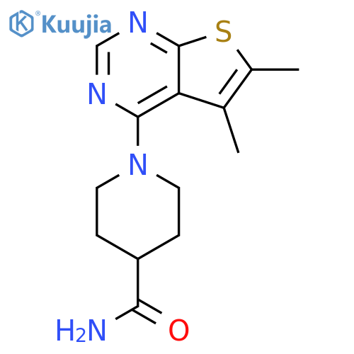 1-{5,6-dimethylthieno2,3-dpyrimidin-4-yl}piperidine-4-carboxamide structure