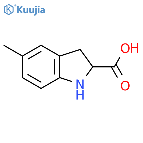 5-methyl-2,3-dihydro-1H-indole-2-carboxylic acid structure