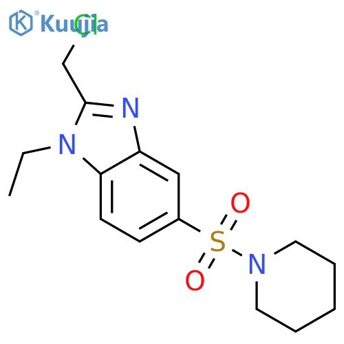 2-(chloromethyl)-1-ethyl-5-(piperidine-1-sulfonyl)-1H-1,3-benzodiazole structure