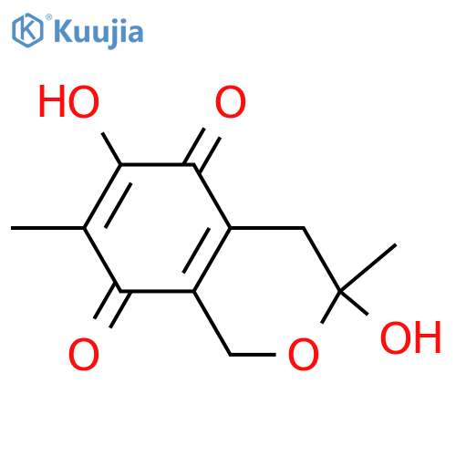 1H-2-Benzopyran-5,8-dione, 3,4-dihydro-3,6-dihydroxy-3,7-dimethyl- (9CI) structure