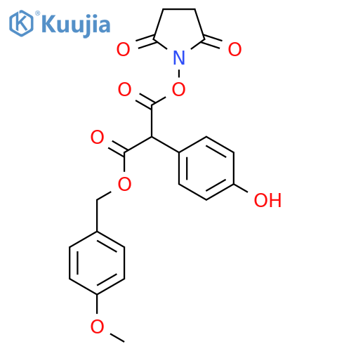Propanedioic acid,2-(4-hydroxyphenyl)-, 1-(2,5-dioxo-1-pyrrolidinyl) 3-[(4-methoxyphenyl)methyl]ester structure