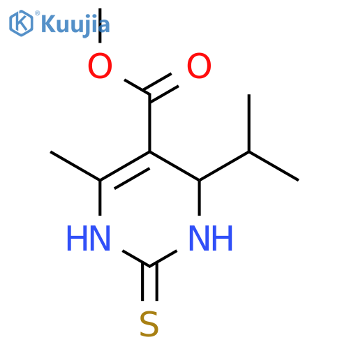 5-Pyrimidinecarboxylicacid, 1,2,3,4-tetrahydro-6-methyl-4-(1-methylethyl)-2-thioxo-, methyl ester structure