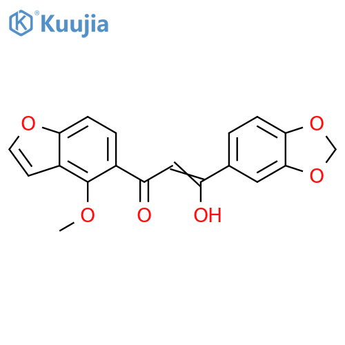 2-Propen-1-one, 3-(1,3-benzodioxol-5-yl)-3-hydroxy-1-(4-methoxy-5-benzofuranyl)- structure