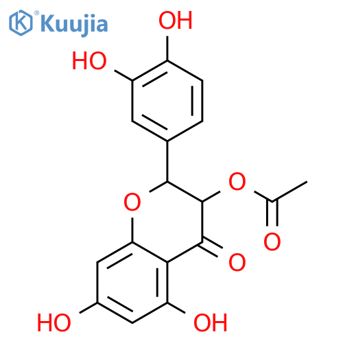 (2R,3R)-2-(3,4-dihydroxyphenyl)-5,7-dihydroxy-4-oxo-3,4-dihydro-2H-chromen-3-yl acetate structure