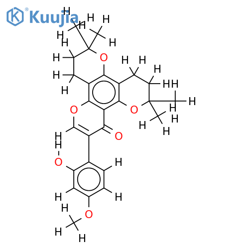 3,4,7,8-Tetrahydro-11-(2-hydroxy-4-methoxyphenyl)-2,2,6,6-tetramethyl-2H,6H,12H-benzo[1,2-b;3,4-b';5,6-b'']tripyran-12-one, structure