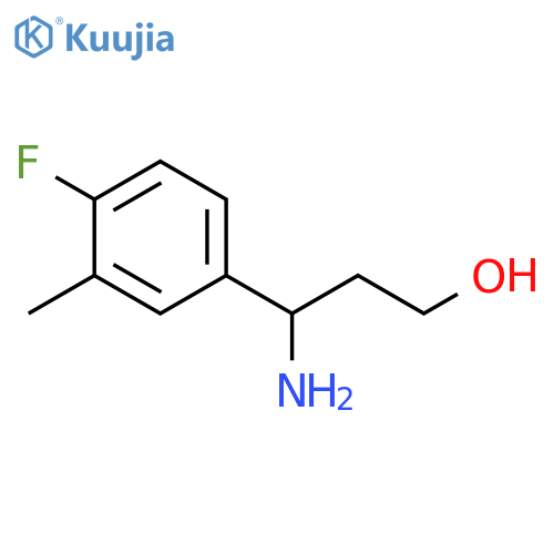 3-amino-3-(4-fluoro-3-methylphenyl)propan-1-ol structure