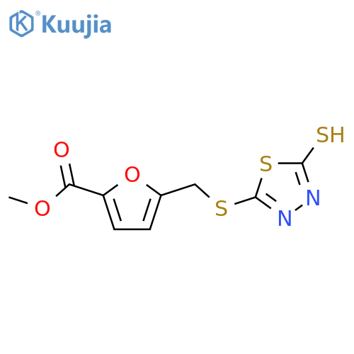 Methyl 5-{(5-Sulfanyl-1,3,4-thiadiazol-2-yl)sulfanylmethyl}furan-2-carboxylate structure