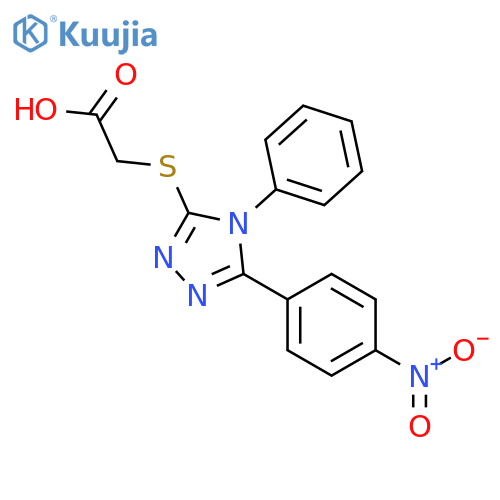 2-{5-(4-nitrophenyl)-4-phenyl-4H-1,2,4-triazol-3-ylsulfanyl}acetic acid structure
