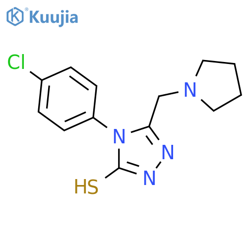 4-(4-chlorophenyl)-5-(pyrrolidin-1-ylmethyl)-4H-1,2,4-triazole-3-thiol structure