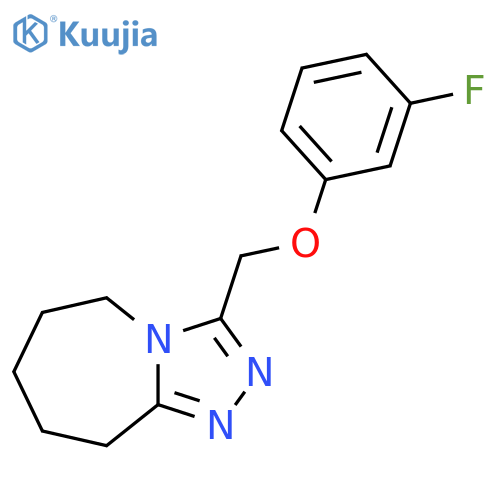 3-(3-fluorophenoxy)methyl-5H,6H,7H,8H,9H-1,2,4triazolo4,3-aazepine structure