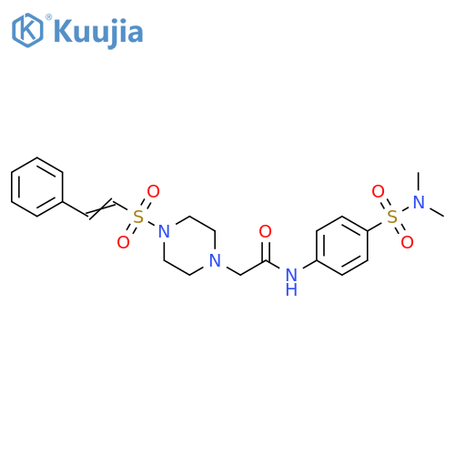 N-[4-[(Dimethylamino)sulfonyl]phenyl]-4-[(2-phenylethenyl)sulfonyl]-1-piperazineacetamide structure