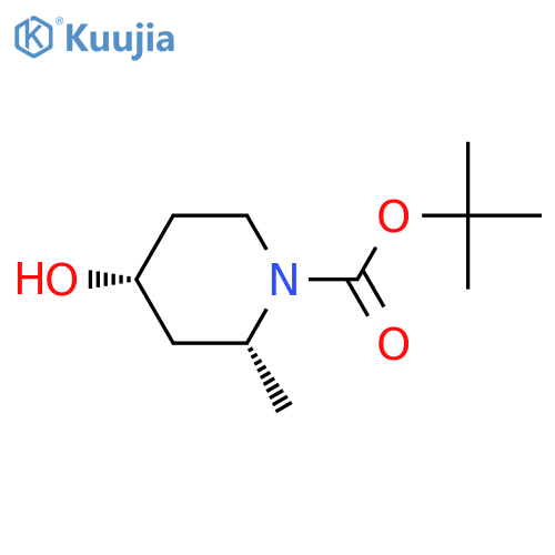 tert-butyl (2R,4R)-4-hydroxy-2-methylpiperidine-1-carboxylate structure