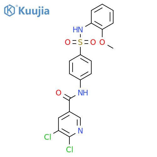 5,6-dichloro-N-{4-[(2-methoxyphenyl)sulfamoyl]phenyl}pyridine-3-carboxamide structure