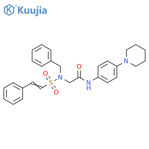 2-[[(2-Phenylethenyl)sulfonyl](phenylmethyl)amino]-N-[4-(1-piperidinyl)phenyl]acetamide structure