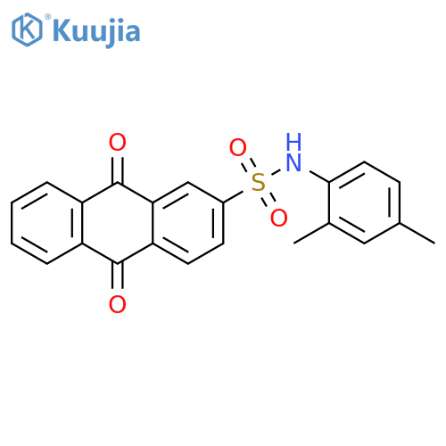 N-(2,4-dimethylphenyl)-9,10-dioxo-9,10-dihydroanthracene-2-sulfonamide structure