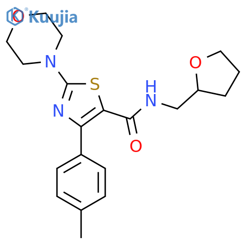 4-(4-methylphenyl)-2-(morpholin-4-yl)-N-(oxolan-2-yl)methyl-1,3-thiazole-5-carboxamide structure