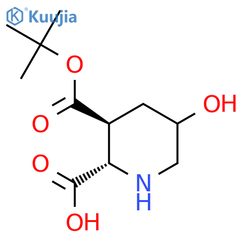 (2S,3S)-3-(TERT-BUTOXYCARBONYL)-5-HYDROXYPIPERIDINE-2-CARBOXYLIC ACID structure