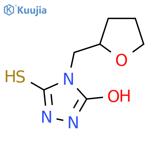 4-[(oxolan-2-yl)methyl]-5-sulfanyl-4H-1,2,4-triazol-3-ol structure