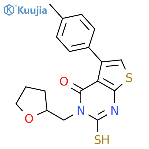 5-(4-methylphenyl)-3-(oxolan-2-yl)methyl-2-sulfanyl-3H,4H-thieno2,3-dpyrimidin-4-one structure