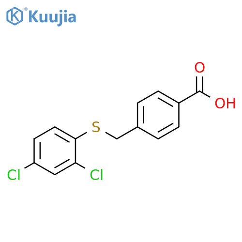 4-{(2,4-dichlorophenyl)sulfanylmethyl}benzoic acid structure