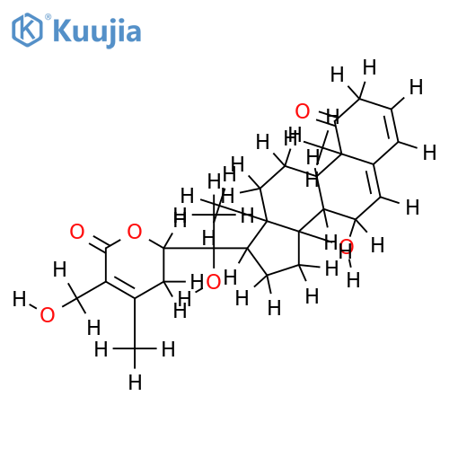 (20R,22R)-14,20,27-Trihydroxy-1-oxo-witha-3,5,24-trienolide structure