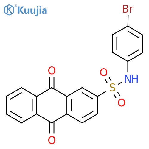 N-(4-bromophenyl)-9,10-dioxo-9,10-dihydroanthracene-2-sulfonamide structure