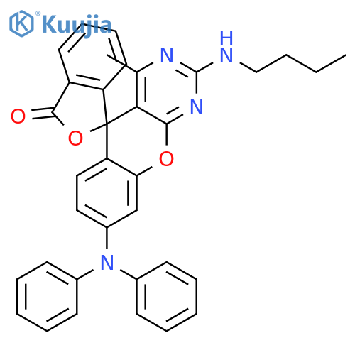 SPIRO[5H-[1]BENZOPYRANO[2,3-D]PYRIMIDINE-5,1'(3'H)-ISOBENZOFURAN]-3'-ONE, 2-(BUTYLAMINO)-8-(DIPHENYLAMINO)-4-METHYL- structure