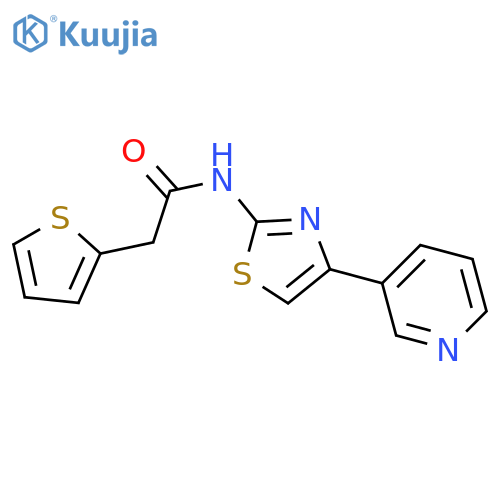N-4-(pyridin-3-yl)-1,3-thiazol-2-yl-2-(thiophen-2-yl)acetamide structure