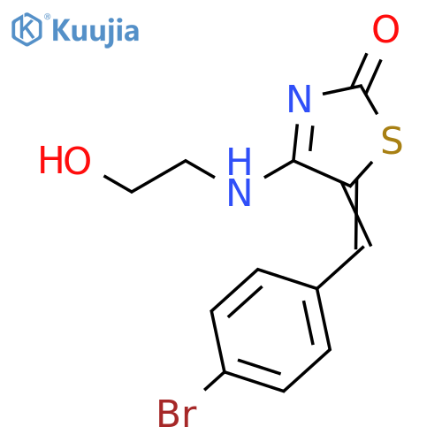 2-Thiazolidinone,5-[(4-bromophenyl)methylene]-4-[(2-hydroxyethyl)imino]- structure