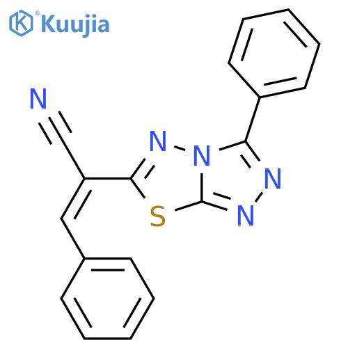 (2Z)-3-phenyl-2-{3-phenyl-1,2,4triazolo3,4-b1,3,4thiadiazol-6-yl}prop-2-enenitrile structure
