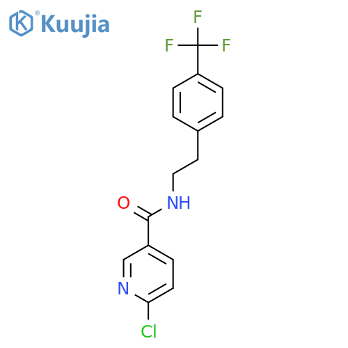 6-chloro-N-[2-[4-(trifluoromethyl)phenyl]ethyl]pyridine-3-carboxamide structure