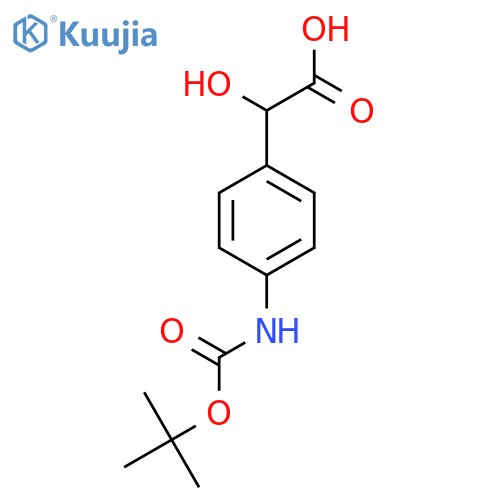 2-(4-{(tert-butoxy)carbonylamino}phenyl)-2-hydroxyacetic acid structure