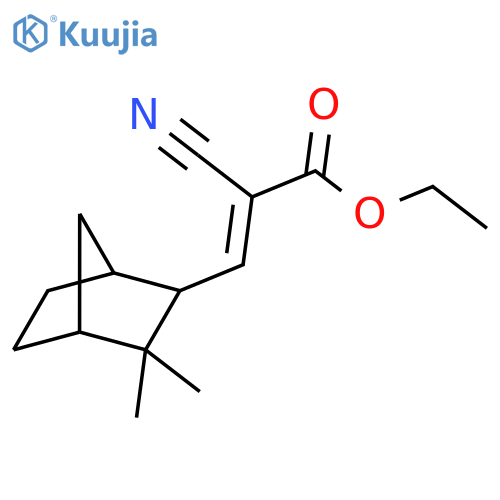 2-Propenoic acid,2-cyano-3-(3,3-dimethylbicyclo[2.2.1]hept-2-yl)-, ethyl ester structure