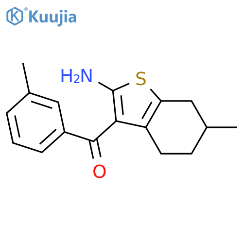 <br>(2-amino-6-methyl-4,5,6,7-tetrahydro-1-benzothien-3-yl)(3-methylphenyl)meth anone structure