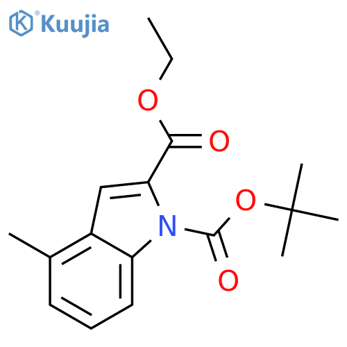 4-methylindole-1,2-dicarboxylic acid 1-tert-butyl ester 2-ethyl ester structure