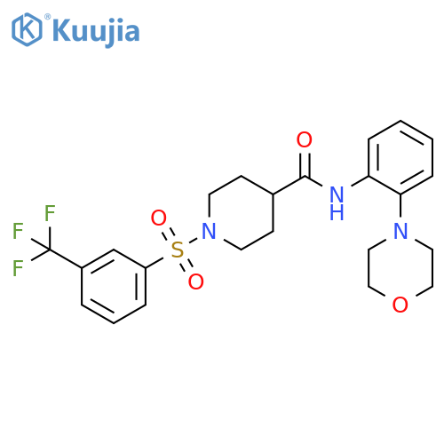 4-Piperidinecarboxamide, N-[2-(4-morpholinyl)phenyl]-1-[[3-(trifluoromethyl)phenyl]sulfonyl]- structure