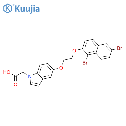 1H-INDOLE-1-ACETIC ACID, 5-[2-[(1,6-DIBROMO-2-NAPHTHALENYL)OXY]ETHOXY]- structure