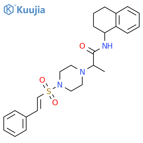 2-[4-(2-phenylethenesulfonyl)piperazin-1-yl]-N-(1,2,3,4-tetrahydronaphthalen-1-yl)propanamide structure