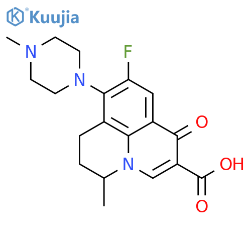 1H,5H-Benzo[ij]quinolizine-2-carboxylicacid, 9-fluoro-6,7-dihydro-5-methyl-8-(4-methyl-1-piperazinyl)-1-oxo- structure