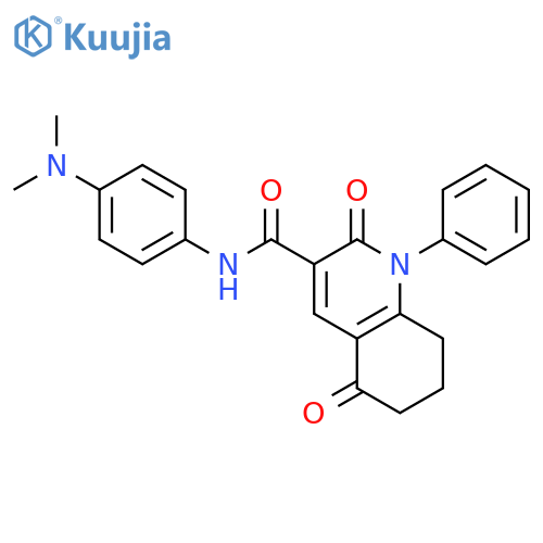 <br>2,5-Dioxo-1-phenyl-1,2,5,6,7,8-hexahydro-quinoline-3-carboxylic acid (4-dim ethylamino-phenyl)-amide structure