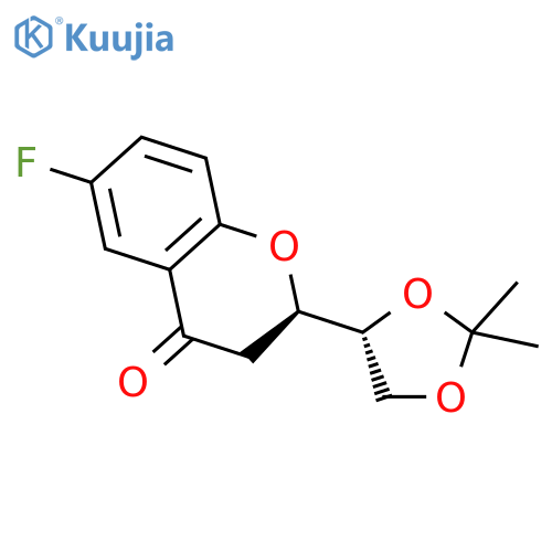 (1’R,2R)-2-(1’,2’-O-Isopropylidene)dihydroxyethyl-6-fluorochroman-4-one structure
